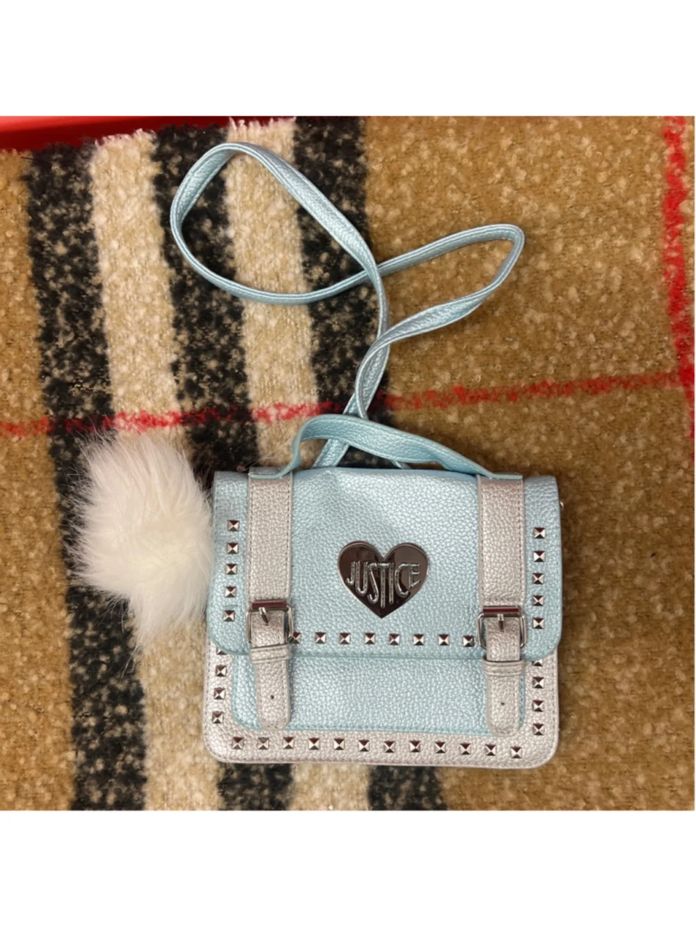 Girls Justice Crossbody Bag One Size Light Blue Silver